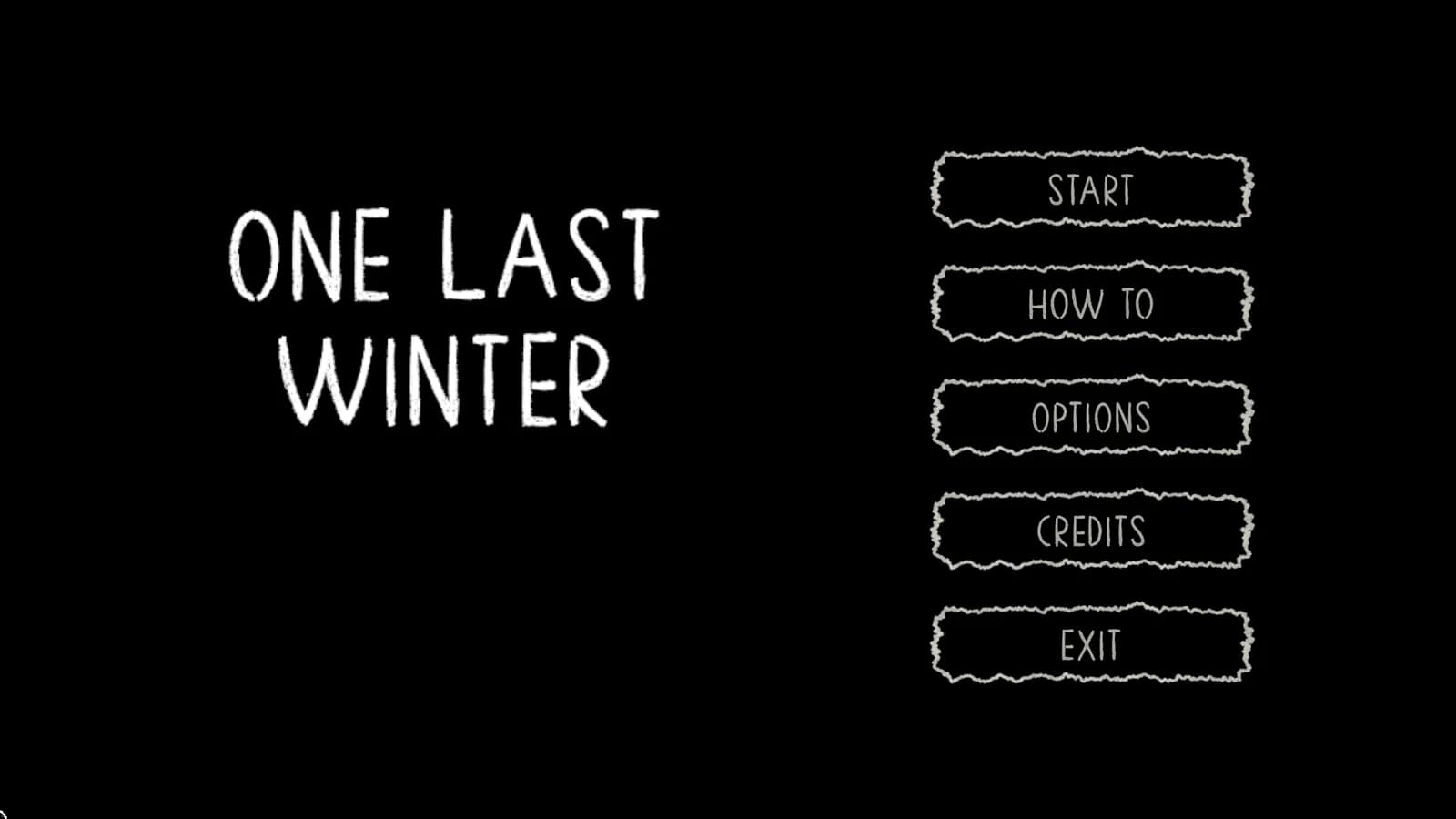 The One Last Winter title screen